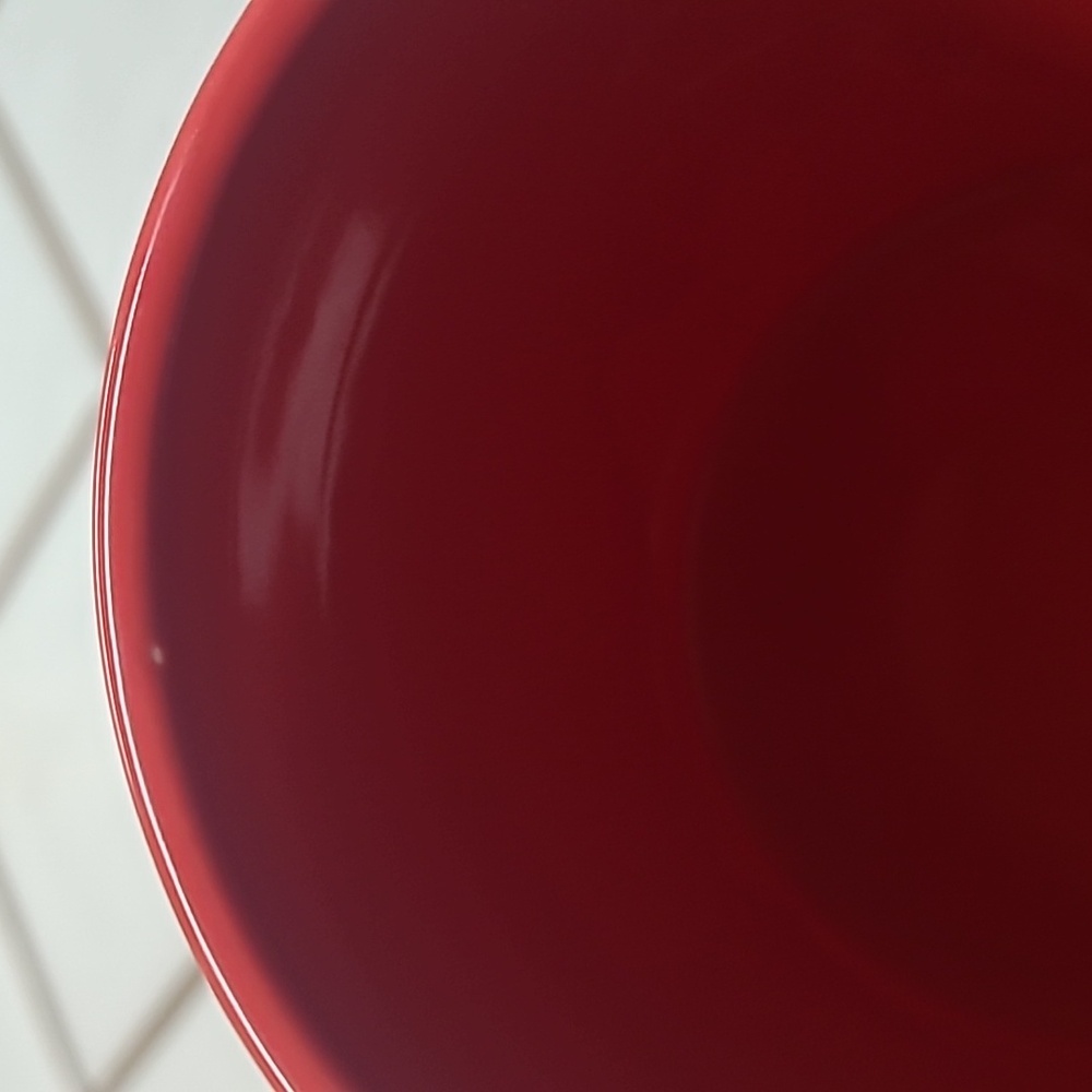Heart Patterned Mug with Red Handle - Picture 5 of 6